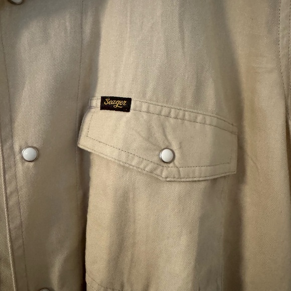 Seager Men's Light Tan Button Down Shirt - Picture 4 of 4